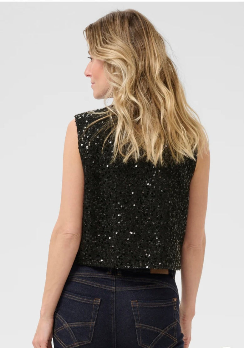 Cream - Glitter Sequin Waistcoat