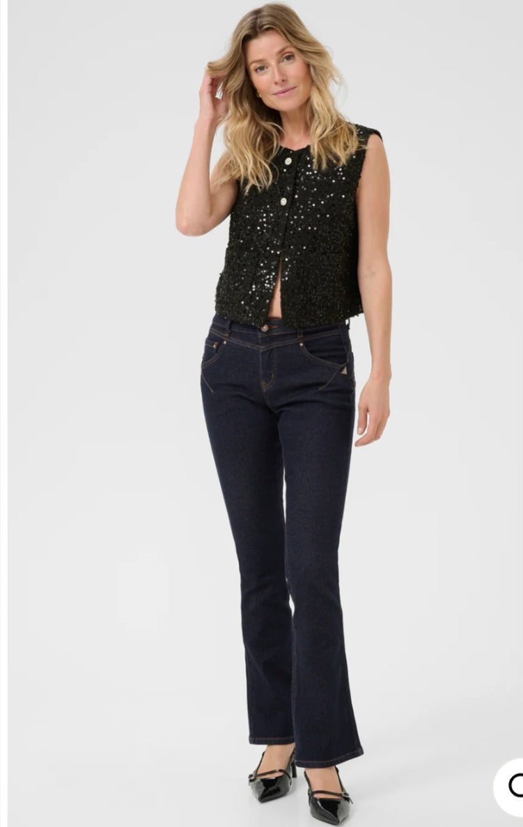 Cream - Glitter Sequin Waistcoat