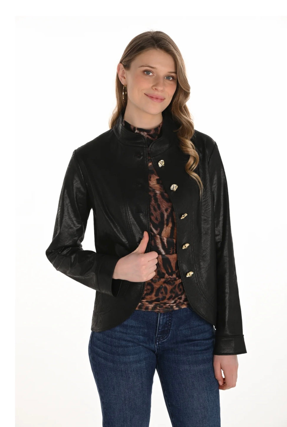 Frank Lyman - Black Faux Leather Jacket