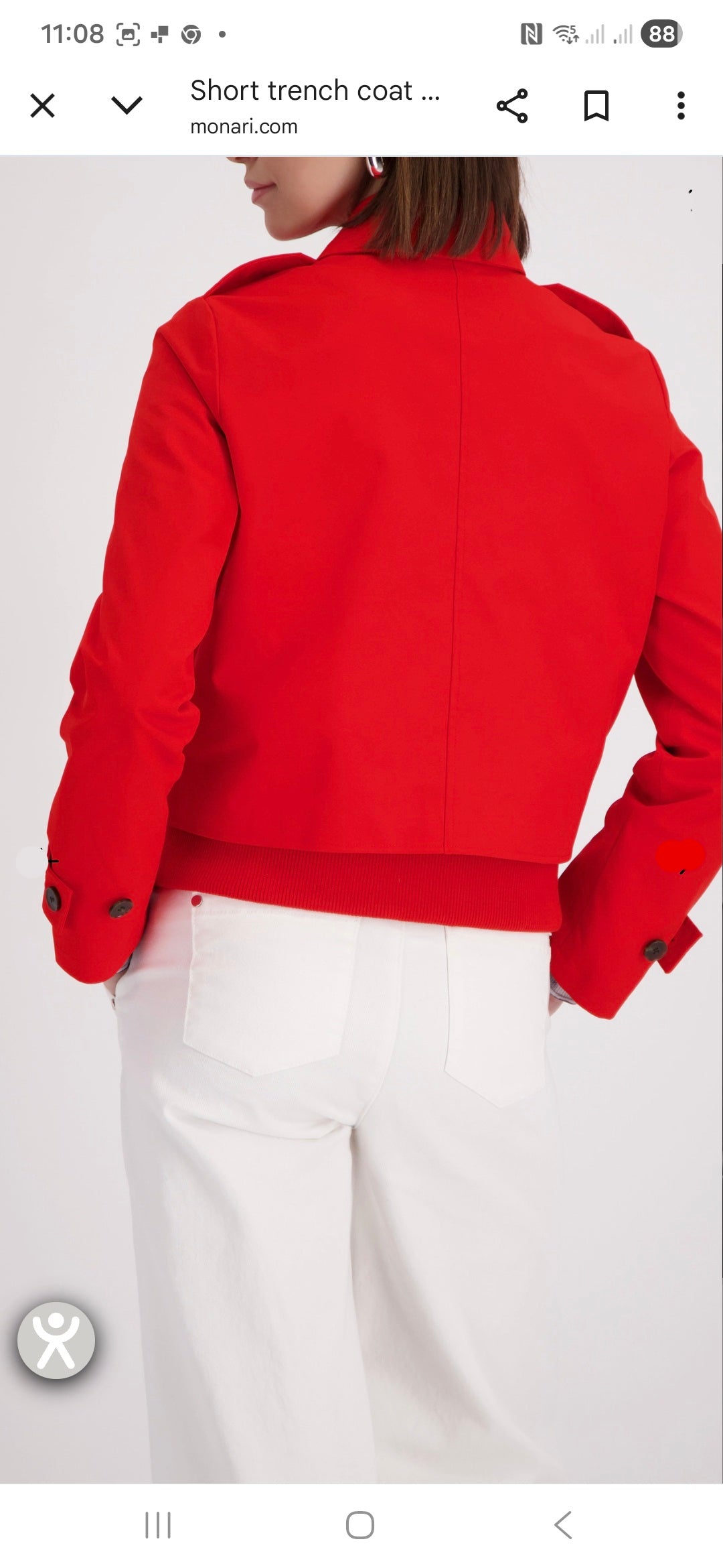 Monari 410321 Chilli Red Trench Jacket