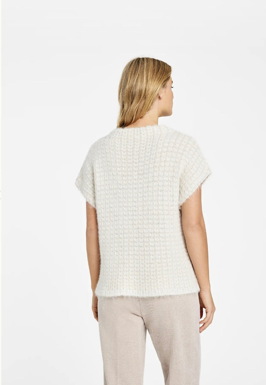 Gustav 60438 Off White Knitted Tabard Gilet