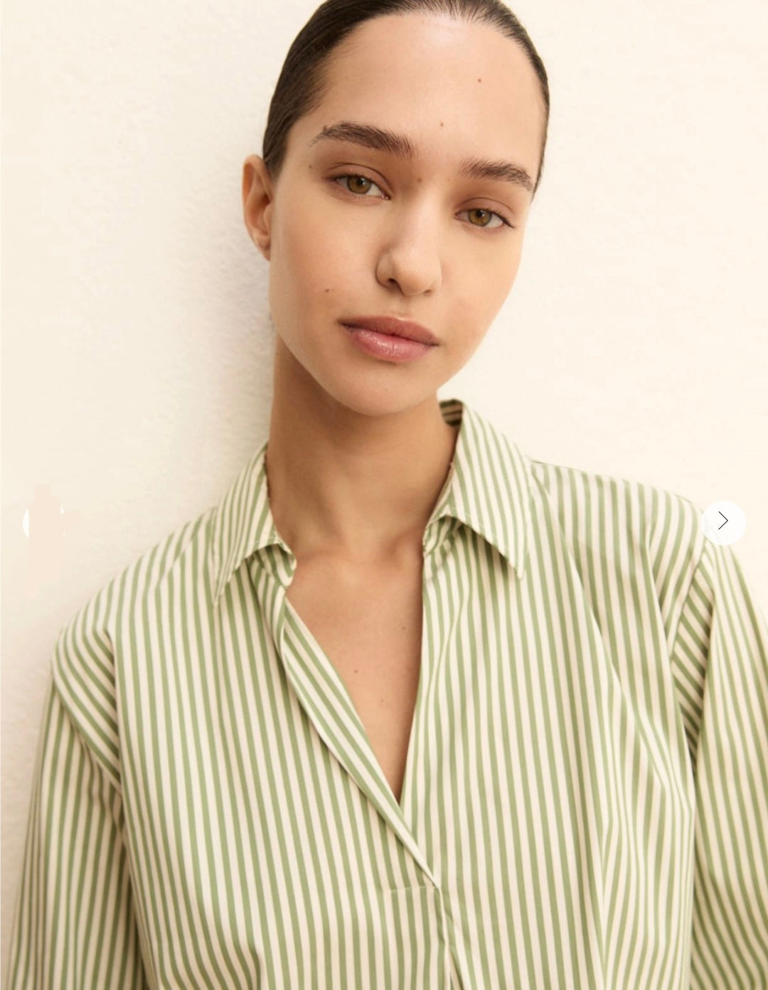 Emme Green Stripe Boxy Shirt 261511121120