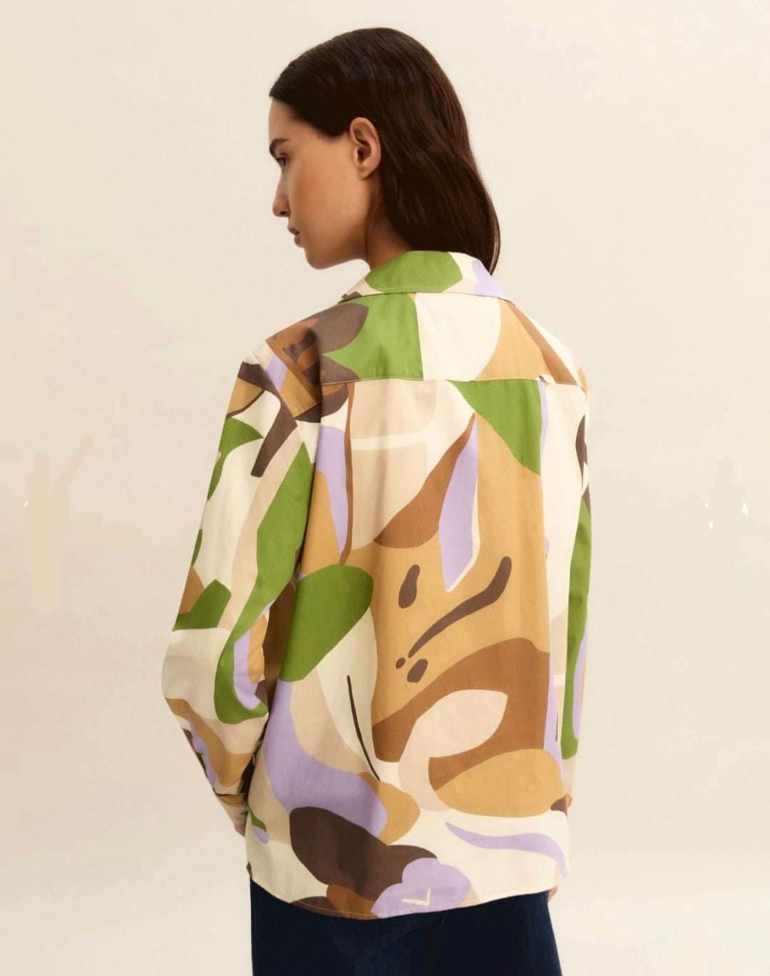 Emme Printed Green Cotton Shirt