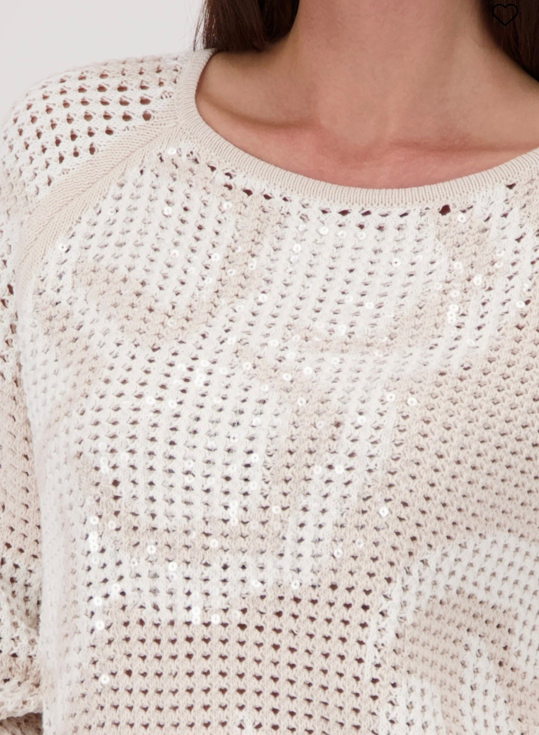 Monari 410280 Jumper With  Champagne Beige Pattern Allover