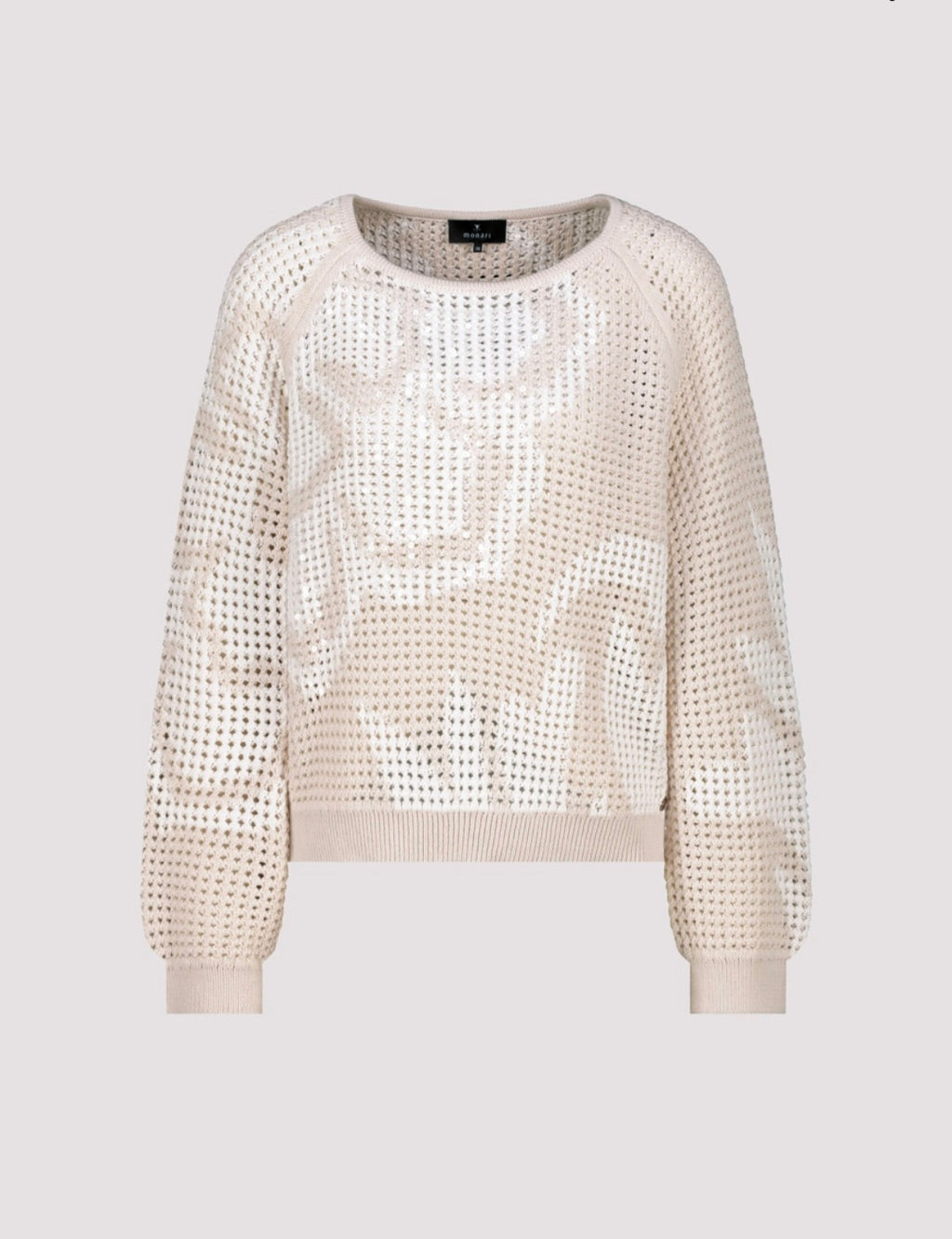 Monari 410280 Jumper With  Champagne Beige Pattern Allover