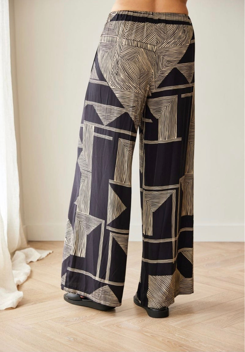 Peruzzi 519 Geometric Black/White Print Trouser