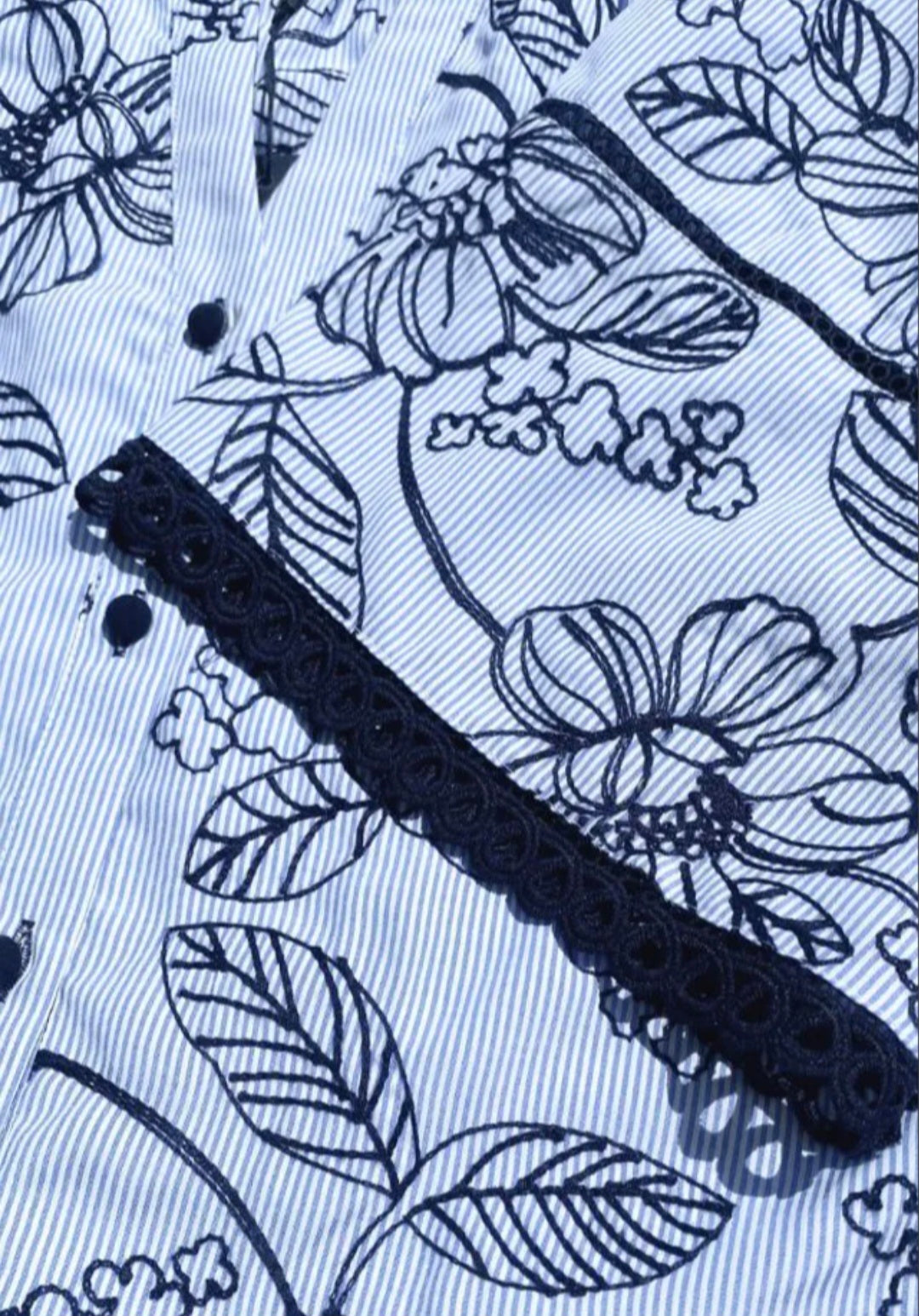 Fee G Gemma Ric-Rac Striped Gypsy Blouse 937Y