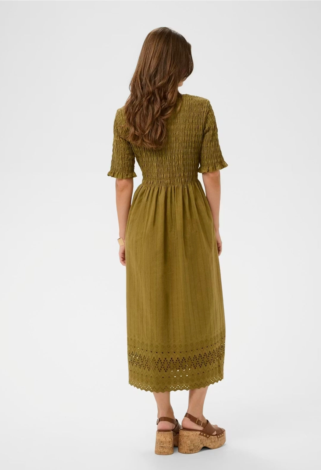 Cream 10614958 Olive Broderie Anglais Dress