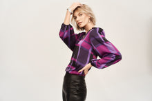 Load image into Gallery viewer, Joseph Ribkoff - Puple/Black Printed Blouse
