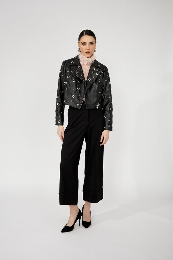 Frank Lyman - Faux Leather Eyelet Jacket