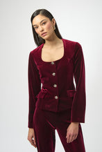 Load image into Gallery viewer, Joseph Ribkoff - Burgundy Velvet Jacket
