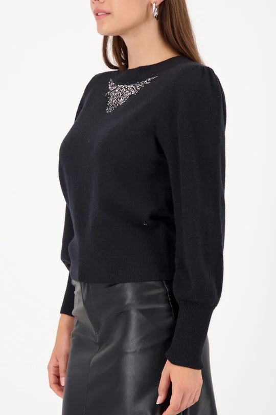 Monari - Embellished Black Jumper