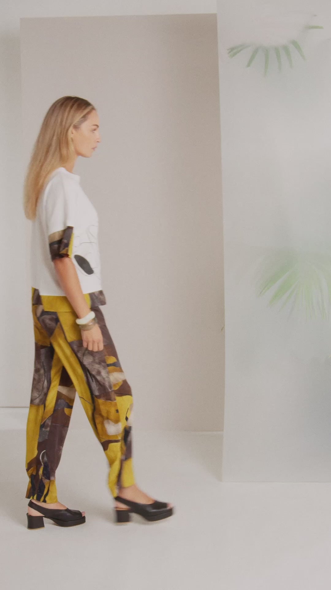 Naya Wide Leg Print Pull Up Palazzo Trouser 274