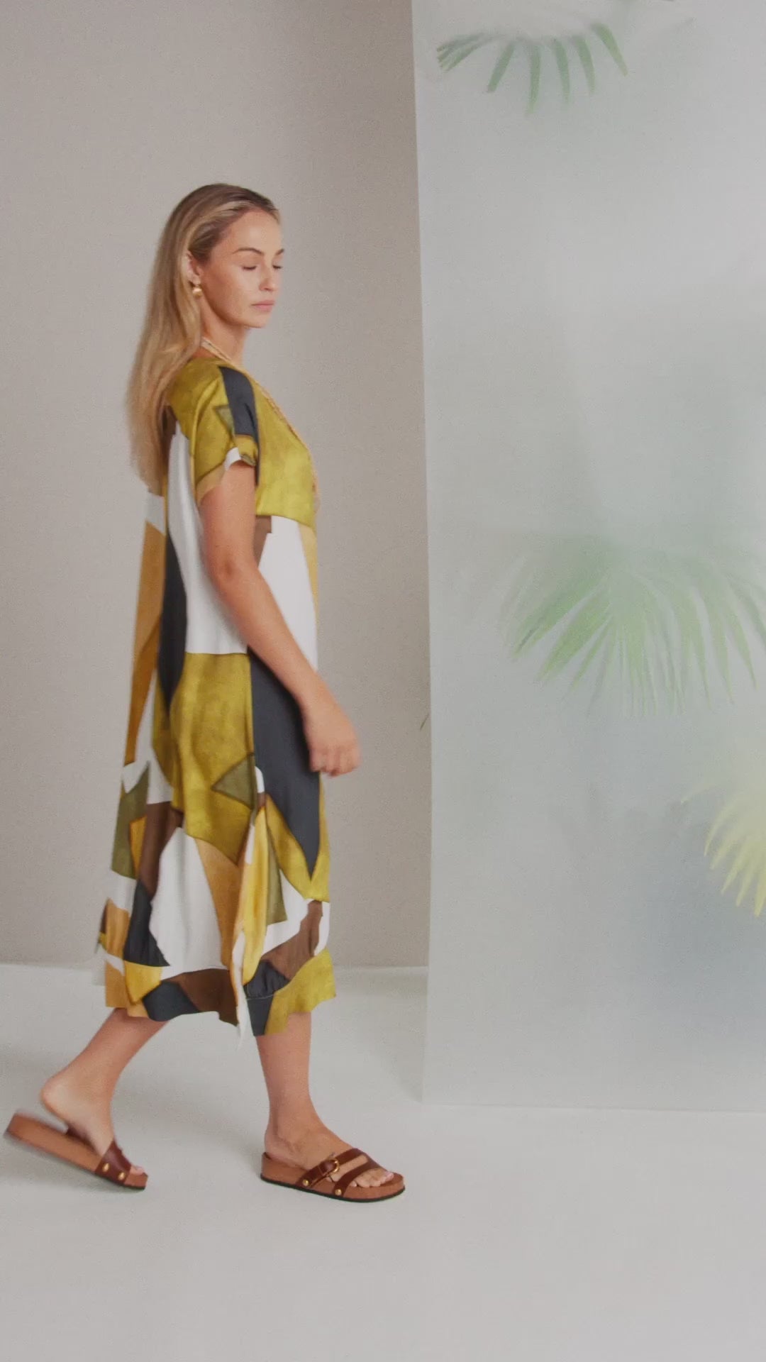 Naya Multi Coloured Graphic V Neck Dress 151