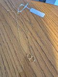 White Leaf- Gold Link Hoop Necklace