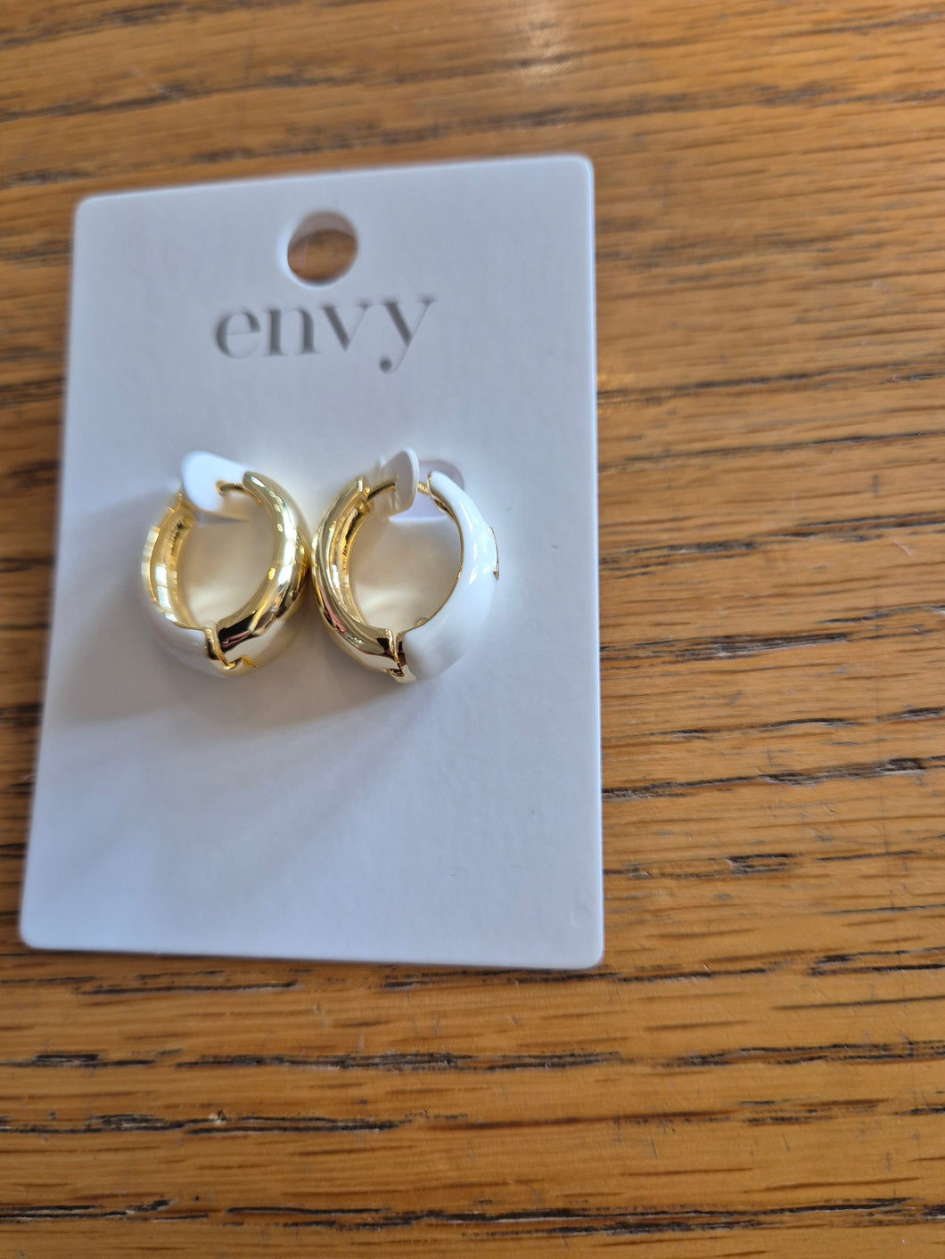 Envy - Cream enamelled Earrings