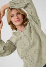 Load image into Gallery viewer, Cream - Khaki Embroidered Blouse
