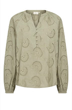 Load image into Gallery viewer, Cream - Khaki Embroidered Blouse
