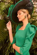 Load image into Gallery viewer, Veni Infantino - Teal Puff Sleeve Dress
