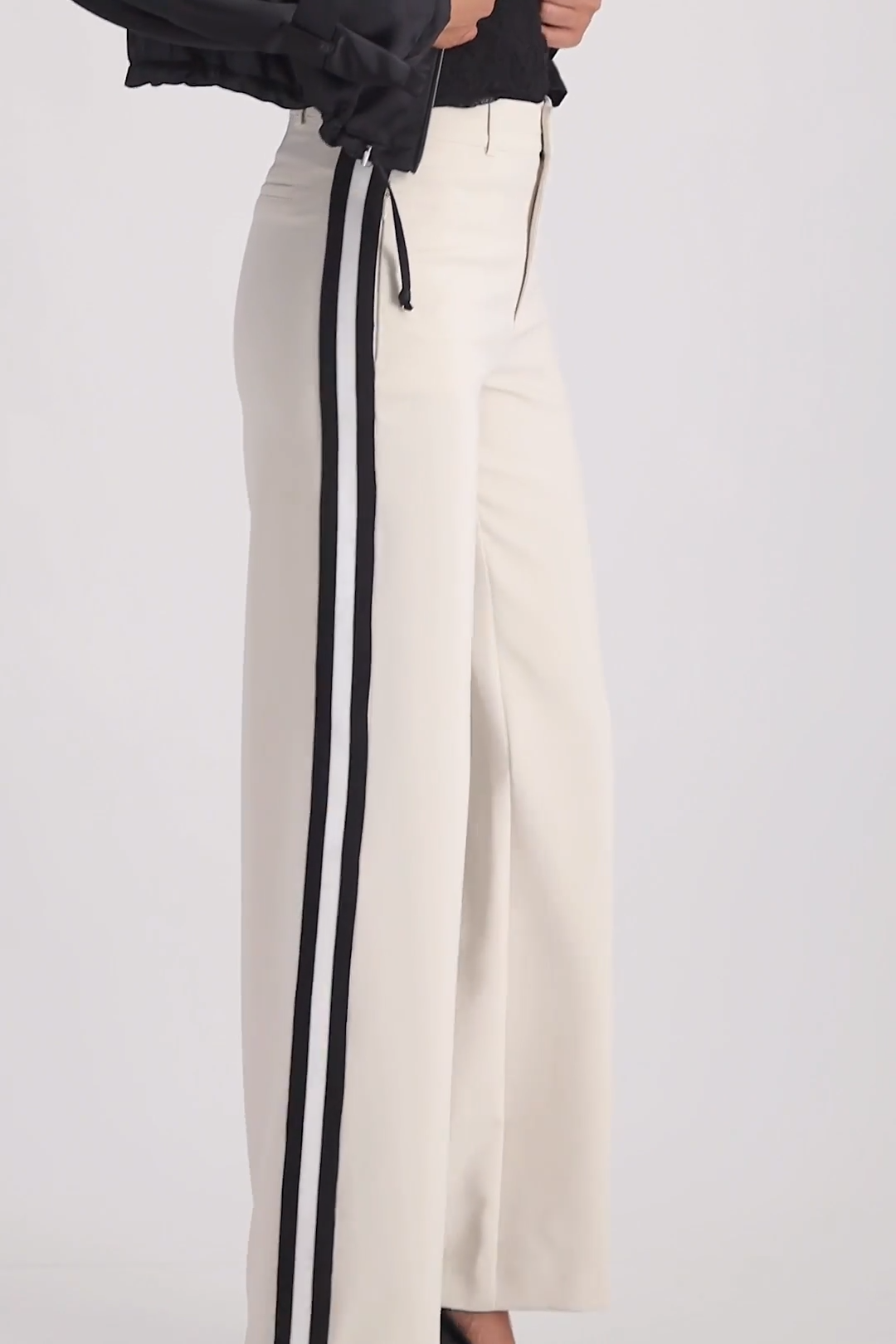 Monari - Straight-Leg Trousers with Side Stripe
