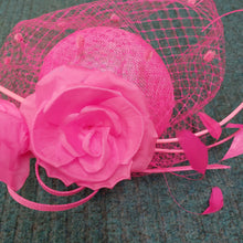 Load image into Gallery viewer, Snoxells - Flower with veil fascinator
