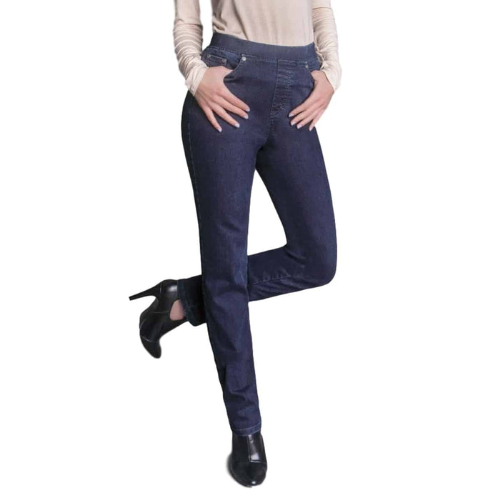 Anna Montana - Stone wash denim pull on jeans