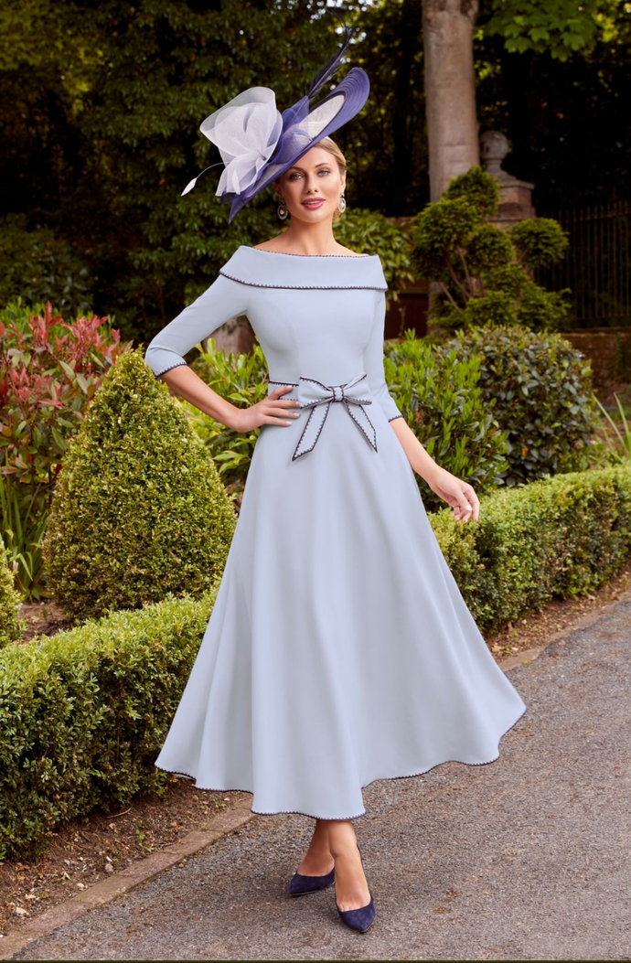 Veni Infantino -  Powder blue with navy dress