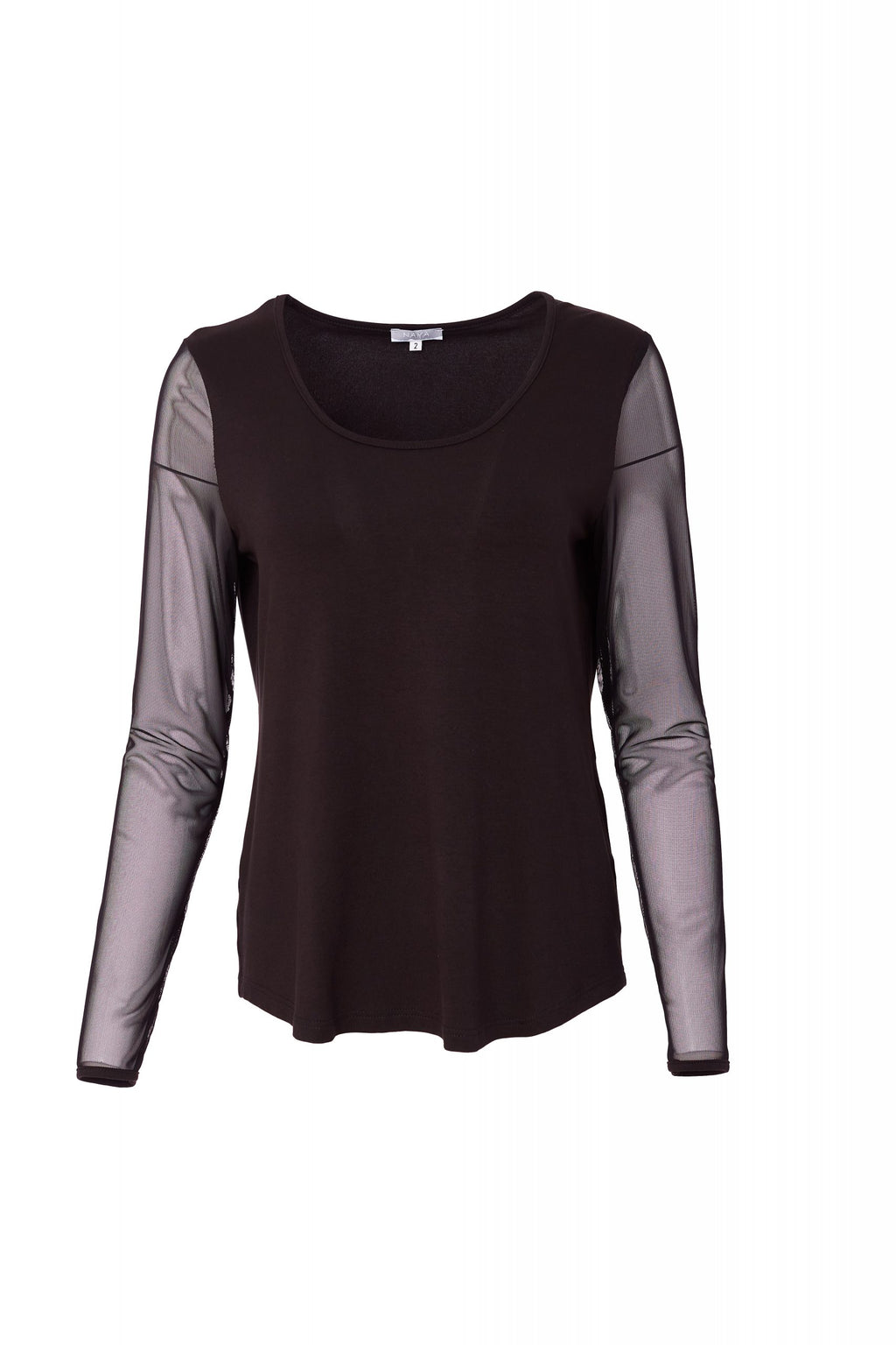 Naya - Black Mesh Sleeve Top