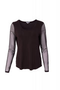 Naya - Black Mesh Sleeve Top - Martha V 
